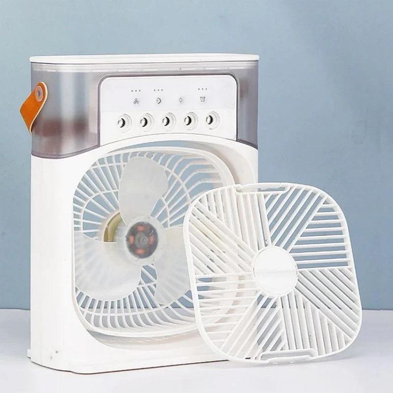 10-Inch Desktop Humidifier Fan – Portable Mist Cooling Fan With LED Light And Timer Pakzone