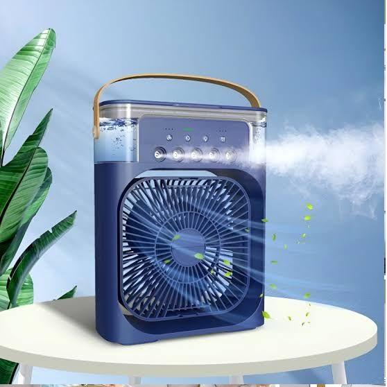 10-Inch Desktop Humidifier Fan – Portable Mist Cooling Fan With LED Light And Timer Pakzone