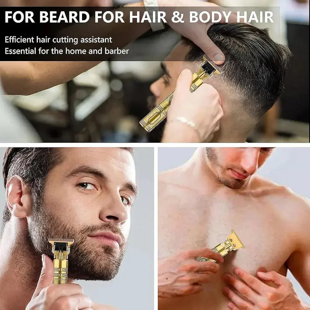 Metal Body T9 Trimmer VINTAGE T9 Dragon Style Metal Rechargeable Electric Hair Clipper Cutting Machine Professional Hair Barber Trimmer Pakzone